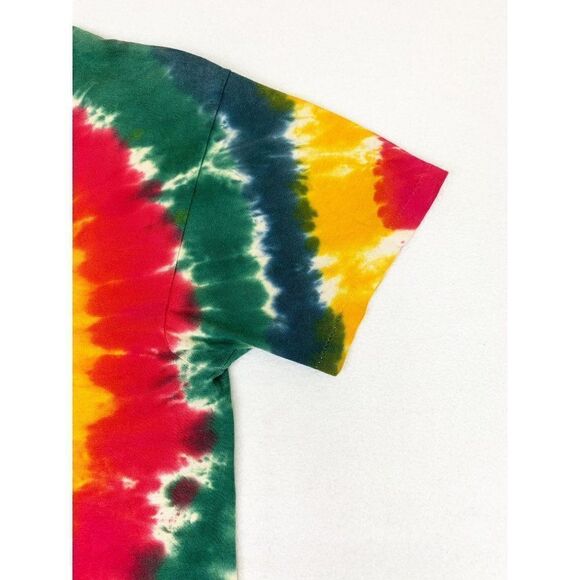 Vintage Rasta Lizard T-Shirt Large Tie Dye Ganja Weed Jamaica Hippe Beach Single - Picture 4 of 10